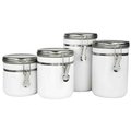 Hds Trading 4 Piece  Canister Set with Stainless Steel Tops ZOR95952